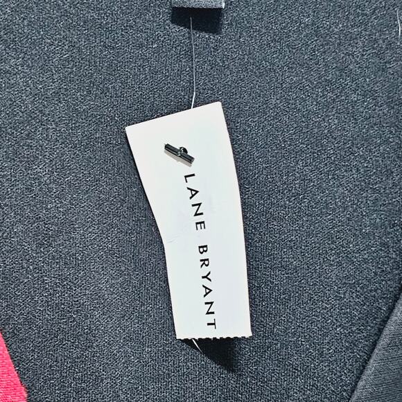 Lane Bryant Floral Chiffon Faux-Wrap Dress Size 24 Red Floral Holiday Valentines - Picture 6 of 10